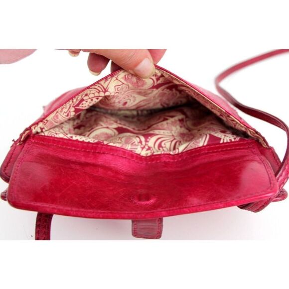 Hobo International DARK PINK GENUINE LEATHER X-BODY ORGANIZER SHOULDER BAG PURSE - Picture 7 of 14